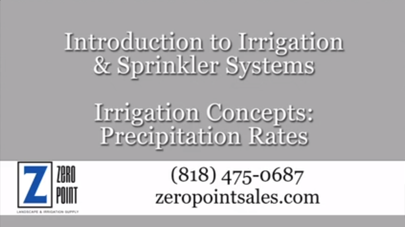 Irrigation Concepts - Precipitation Rates