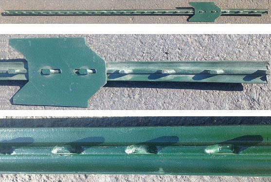 AW-6' Green Studded Steel T-Post, Includes Anchor Plate
