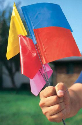 Christy- MF2145-R, 4"X5" Wire Staff Marking Flag 21" Red 100/lot