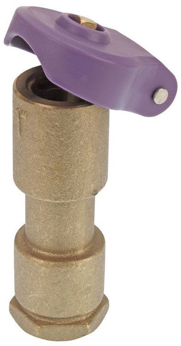 Aqualine QC 075RWL 3/4" Brass quick coupling valve w/locking purple vinyl cover for RW