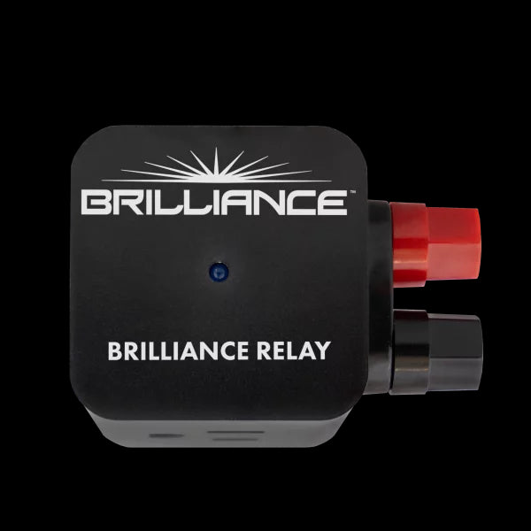 Brilliance Relay is a switch that allows you to control another landscape lighting transformer down the line with a single timing device, like a photocell or a Brilliance Smart Socket 3.0.