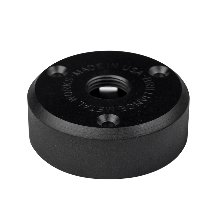 Brilliance DECK-MOUNT-AL-BK, Anodized Black Aluminum Deck Mount with Brass Screws