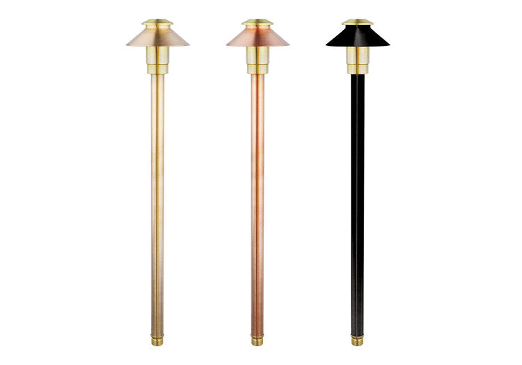 Brilliance Zion 4" Path Light Brass + Black Cerakote Fixed w/Beacon G4 2700K Lamp & ABS mounting sta