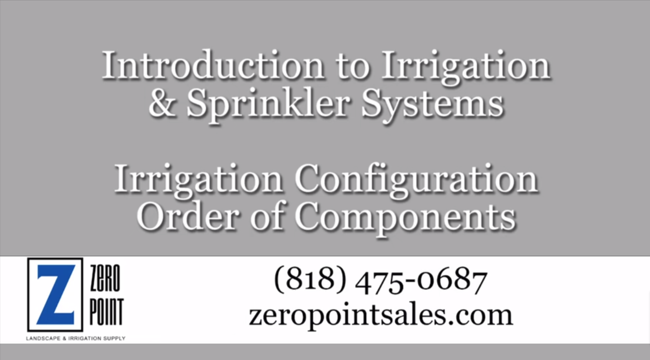 Irrigation Configuration - Order of Components