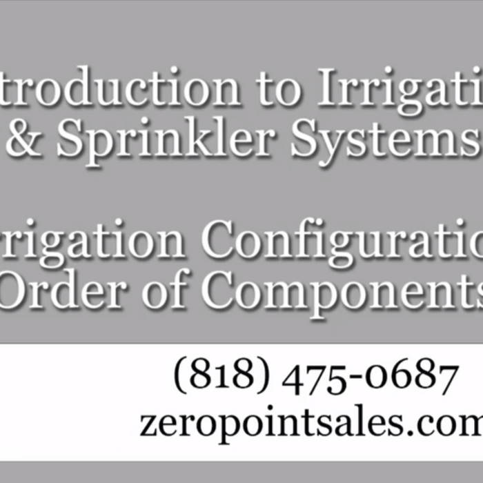 Irrigation Configuration - Order of Components
