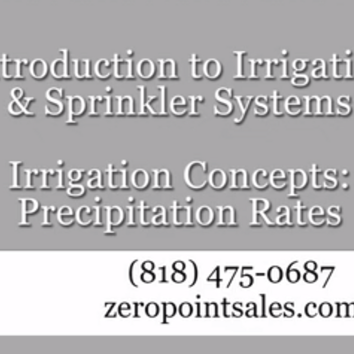 Irrigation Concepts - Precipitation Rates