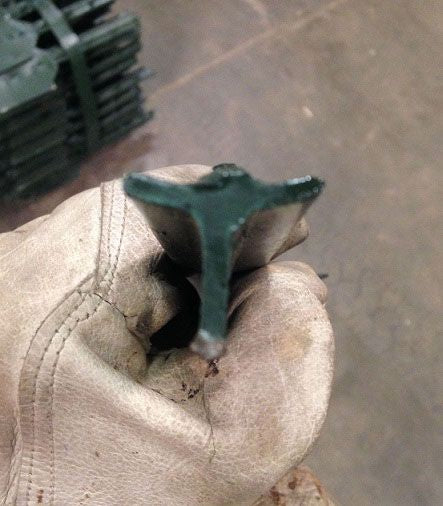 AW-6' Green Studded Steel T-Post, Includes Anchor Plate