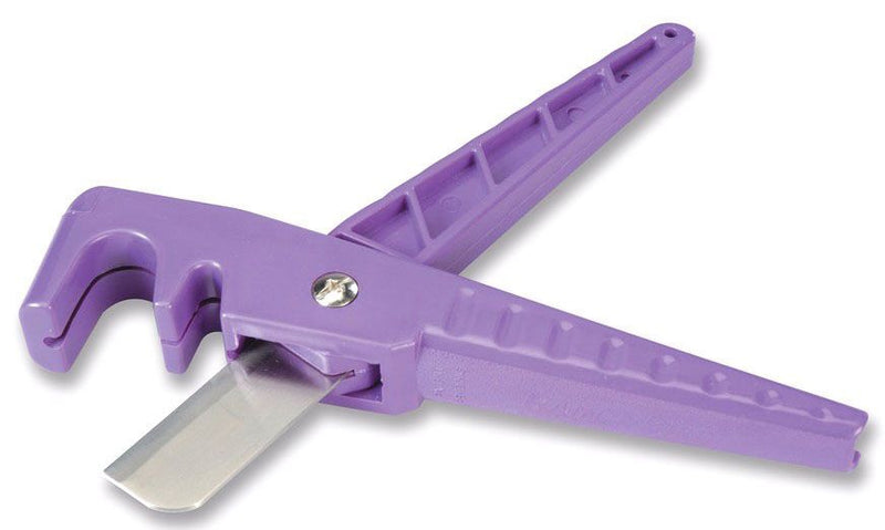 A purple Rain Bird PPC 200X tubing cutter with a stainless steel blade.