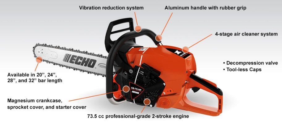 Echo Chain Saw 73.5 CC W/28" Bar & Chain