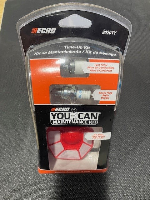 Echo tune-up kit packaging on a gray surface