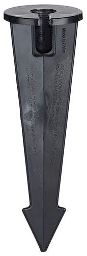 A 10-inch large groove ground stake for outdoor light fixtures, made of PVC with a textured hammer-like pattern.