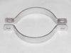 Metal hose clamp on a white background
