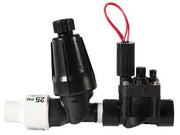 A black Hunter PCZ 101 25 1" NPT Drip Zone Control Kit with PGV Flow Control Valve and a 25 PSI Regulator.