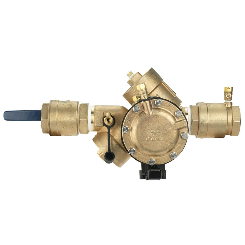 LF825Y-QT-RP-FS, 1-1/2" Lead Free Y Pattern Reduced Pressure Zone Assembly Backflow Preventers with Flood Sensor, FPT