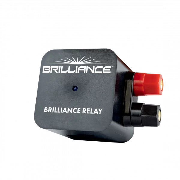 Brilliance relay on a white background