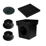 1200BLKIT, 12" X 12" Catch Basin Kit With Black Grate