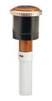 A Hunter brand sprinkler rotator nozzle, with a copper color, designed for residential and commercial irrigation.