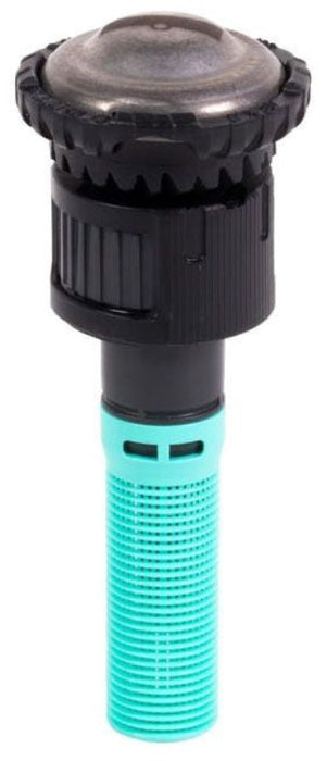 Rain Bird R VAN SST rotating sprinkler nozzle with black top, gray body, and blue pop-up tube.