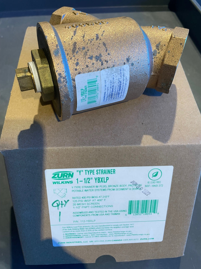 Wilkins 112-YBXLP, 1-1/2" Bronze Body Y Type Strainer W/Plug , FNPT Connections, 20 Mesh, Lead Free Bronze
