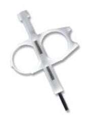 Metallic tool or device on a white background