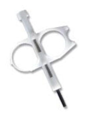 Metallic tool or device on a white background