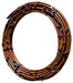A coil of brown PVC dripline irrigation tubing with emitters attached, designed for use in lawn and garden watering systems.