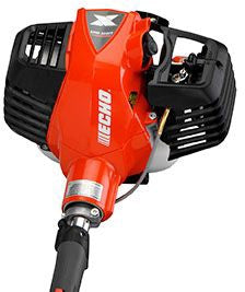 Red and black Echo leaf blower on a white background