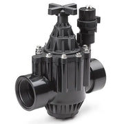 Black mechanical valve on a white background