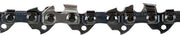 Close-up of a chainsaw chain with teeth and links
