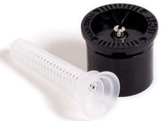 Rain Bird 15CST sprinkler spray nozzle with a white filter screen and a black color-coded top.