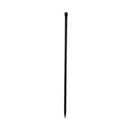 A 5-foot long digging bar with a chisel tip, made of carbon steel, displayed on a white background.