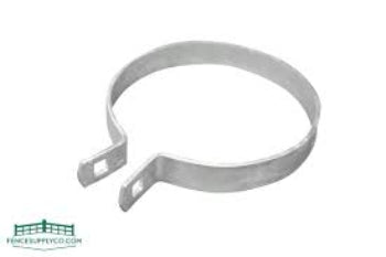 Metal fence bracket on a white background