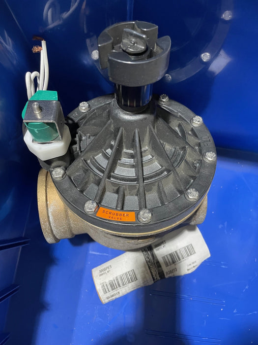 Mechanical component on a blue background