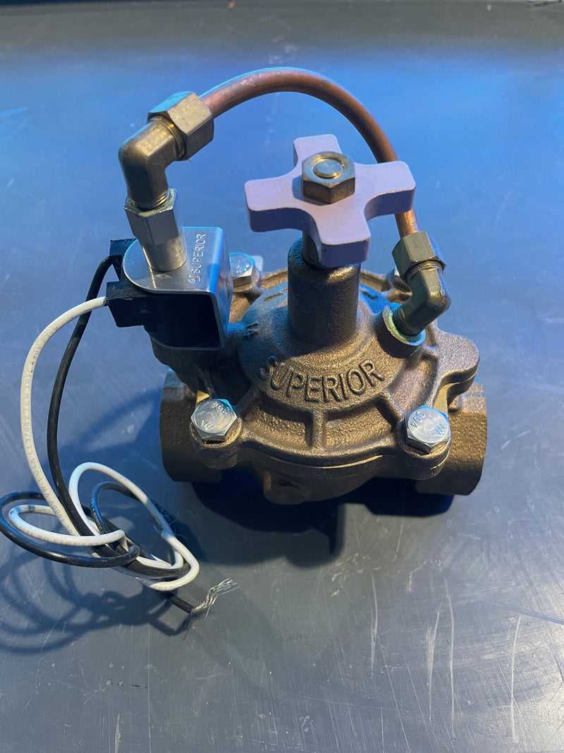 Mechanical valve with 'Superior' branding on a metallic surface