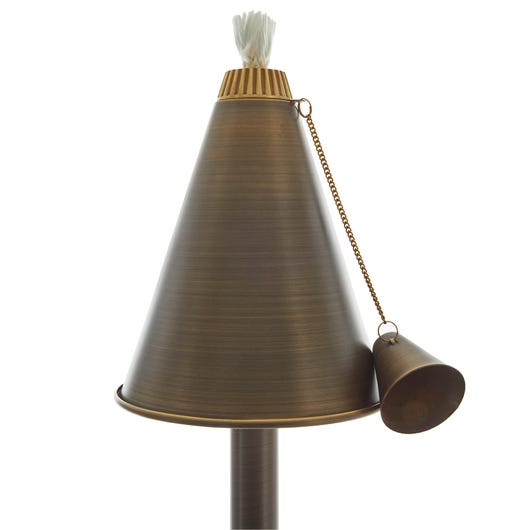 Tiki-LED-Assbl, 2-in- 1 Polynesian Tiki Torch Light (Bronze), kit complete with lg. ground stake, stem, wick and LED