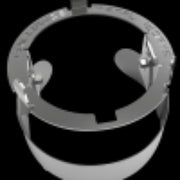 Metal ring stand on a white background