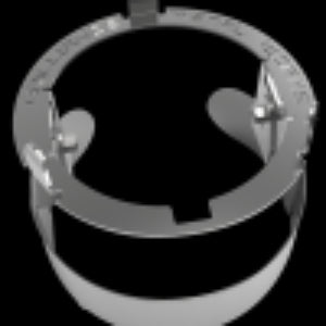 Metal ring stand on a white background