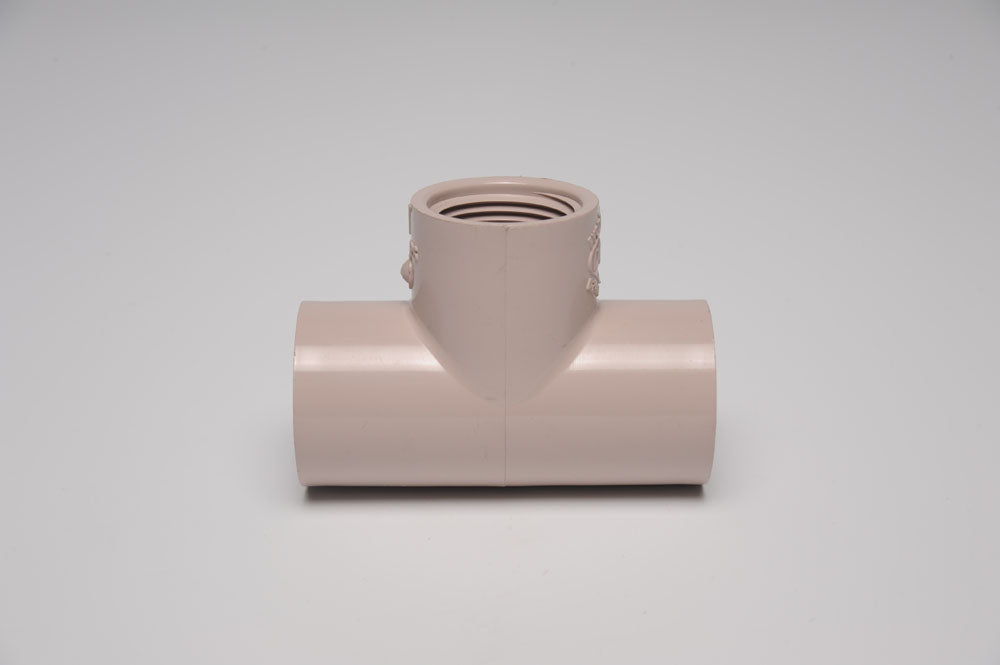 402-166UV, 1-1/4" X 1/2" PVC UVR RED TEE SOCXFPT SCH40