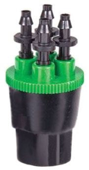 DIG 4-Outlet PC Drip Mainfolds 20 GPH 1/2 FPT Emitter Bubbler, Green