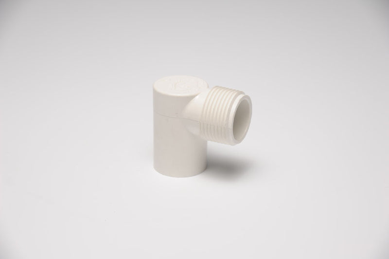A white PVC S-shaped elbow fitting for plumbing.