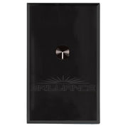 Black rectangular object with a circular design in the center on a white background, featuring the brand 'Brilliance'.