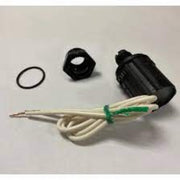 A Rain Bird solenoid repair kit including a black solenoid handle, plunger/spring assembly, and adapter assembly for irrigation systems.