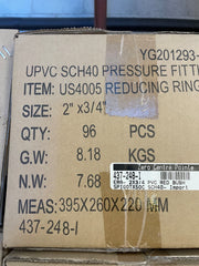  PVC RED BUSH SPIGOTXSOC SCH40