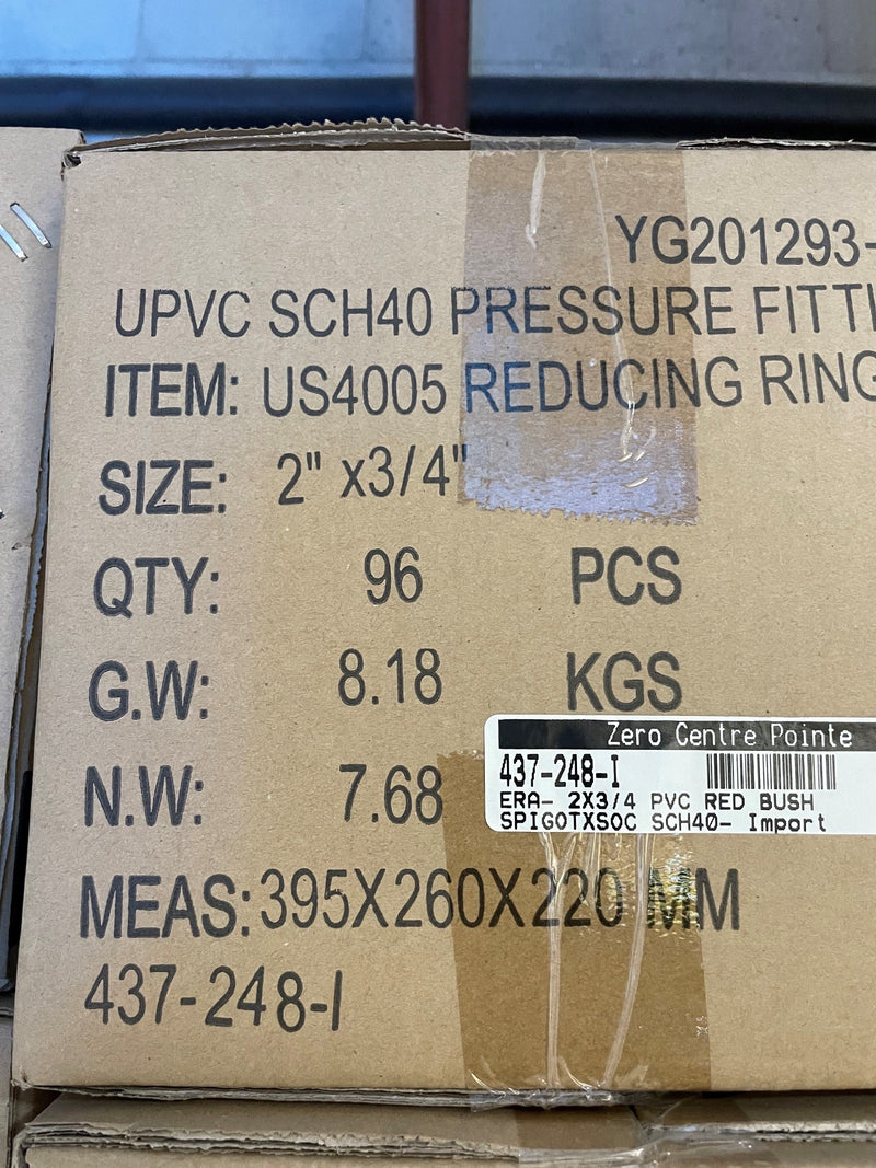  PVC RED BUSH SPIGOTXSOC SCH40