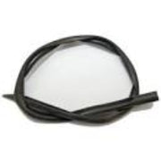 A black cinch tie used for staking and supporting trees