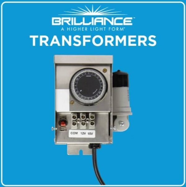 Transformers with Brilliance logo on a blue background