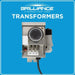 Transformers with Brilliance logo on a blue background