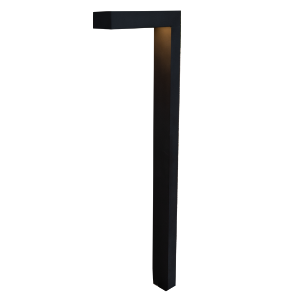Brilliance Joshua Tree 90 Degree Path Light with 20" Aluminum + Black Cerakote Stem and Top with Single G4 Rectangle Wafer 2700K Lamp