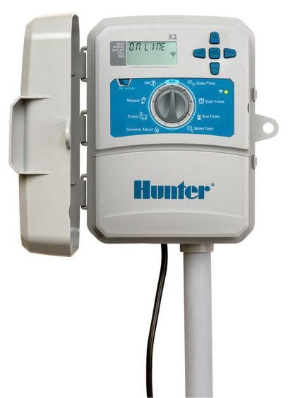 Hunter X2 800, 8 Station Controller, 120 VAC Internal Transformer & Plug With Plastic Cabinet, WI-FI