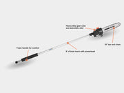 Pole with labeled features on a white background